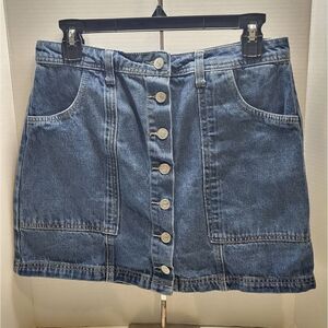 Arden B Vintage Style "Button Up" Medium Wash Denim Mid-Length Skirt Size 9